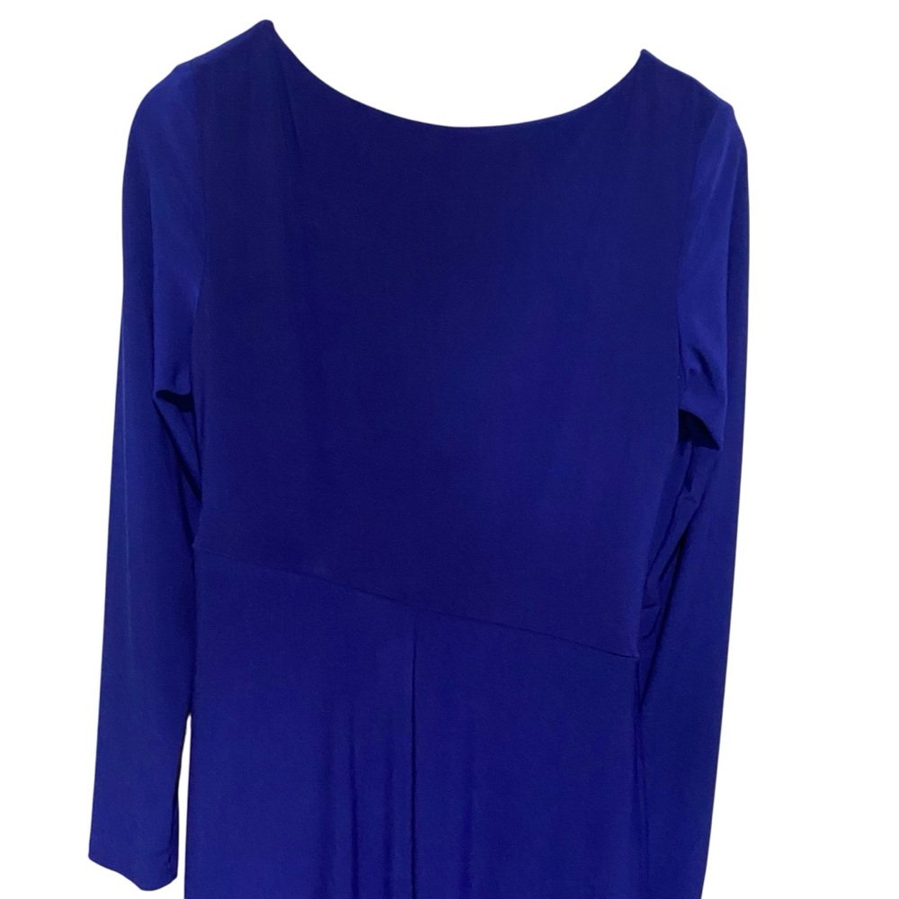 Lauren Ralph Lauren Evening Elegant Deep Blue Long Sleeve Maci Dress Size 6 - Picture 8 of 11